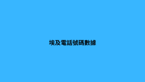 埃及電話號碼數據 